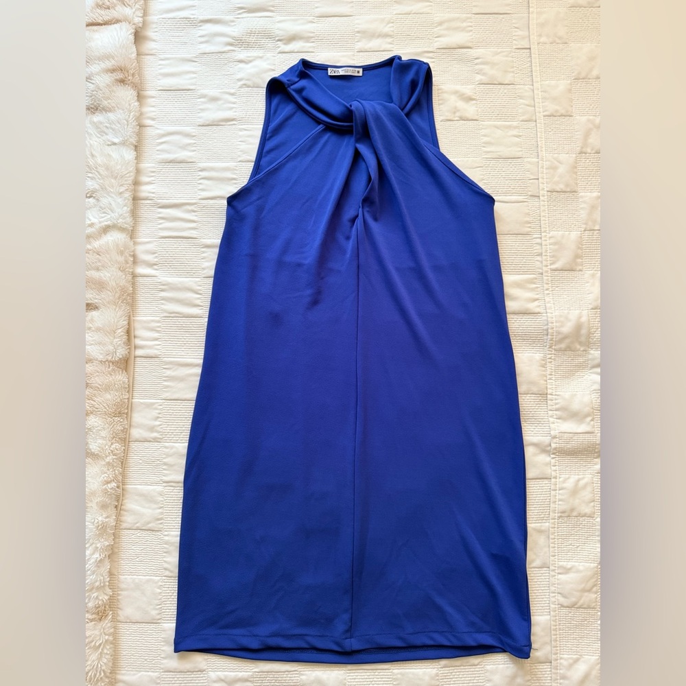 Elegant Blue Sleeveless Dress